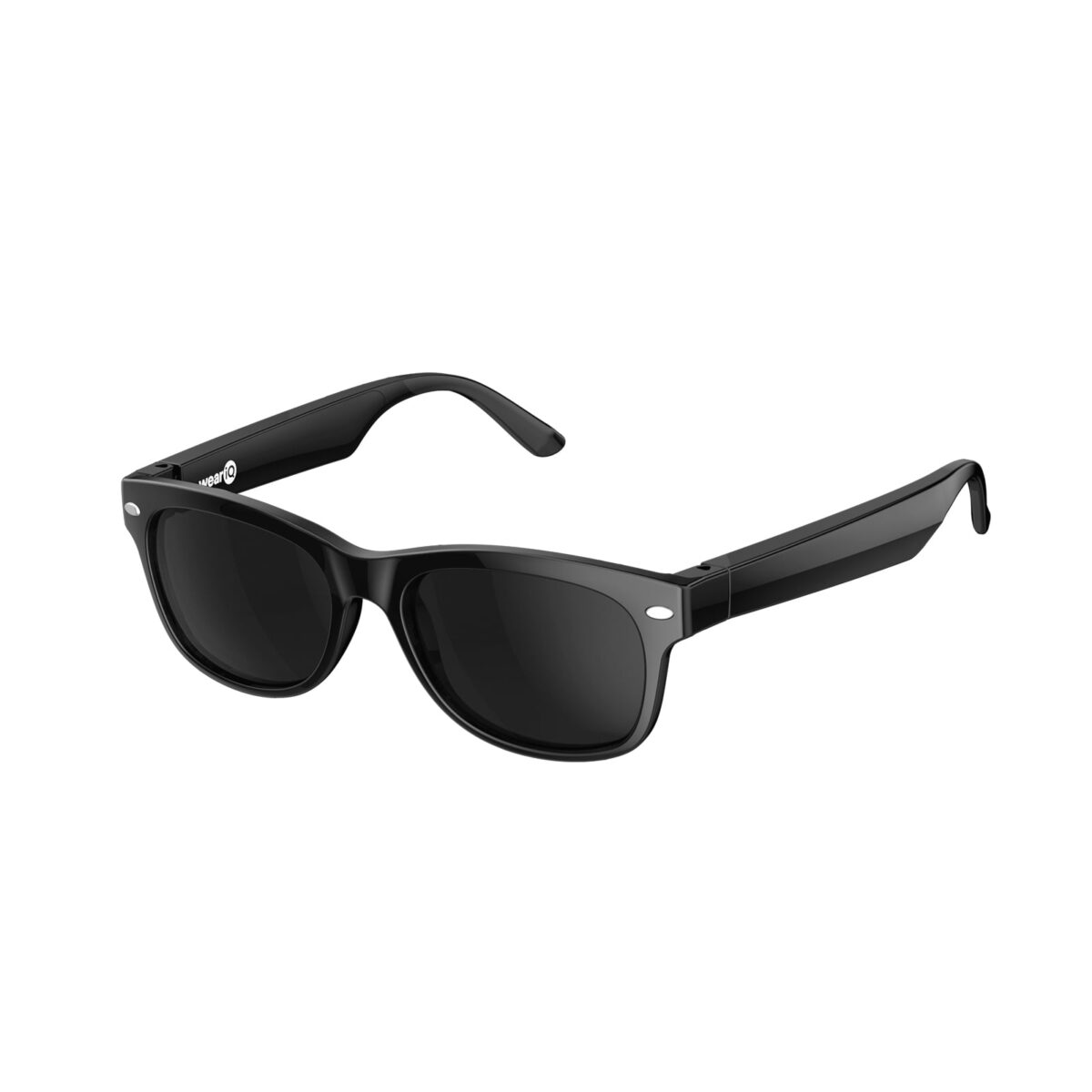 weariQ Bluetooth Smart Glasses, Shiny Black Audio Sunglasses