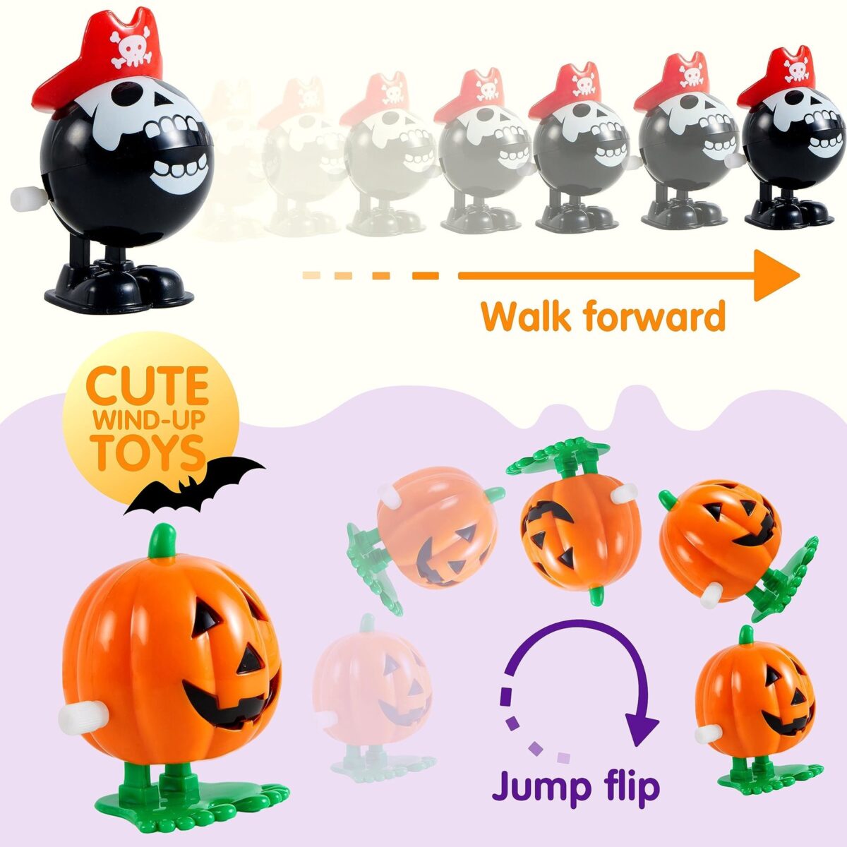 Joyfy 24 Pcs Halloween Wind Up Toys for Kids Gifts, Toys Bulk for Halloween Party Favors
