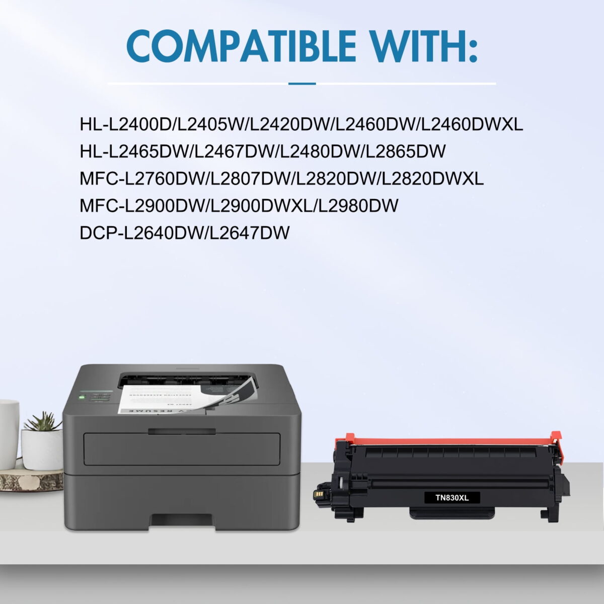 TN830XL Toner Cartridge Compatible for Brother TN 830XL TN830 Toner for MFC-L2820DW DCP-L2640DW