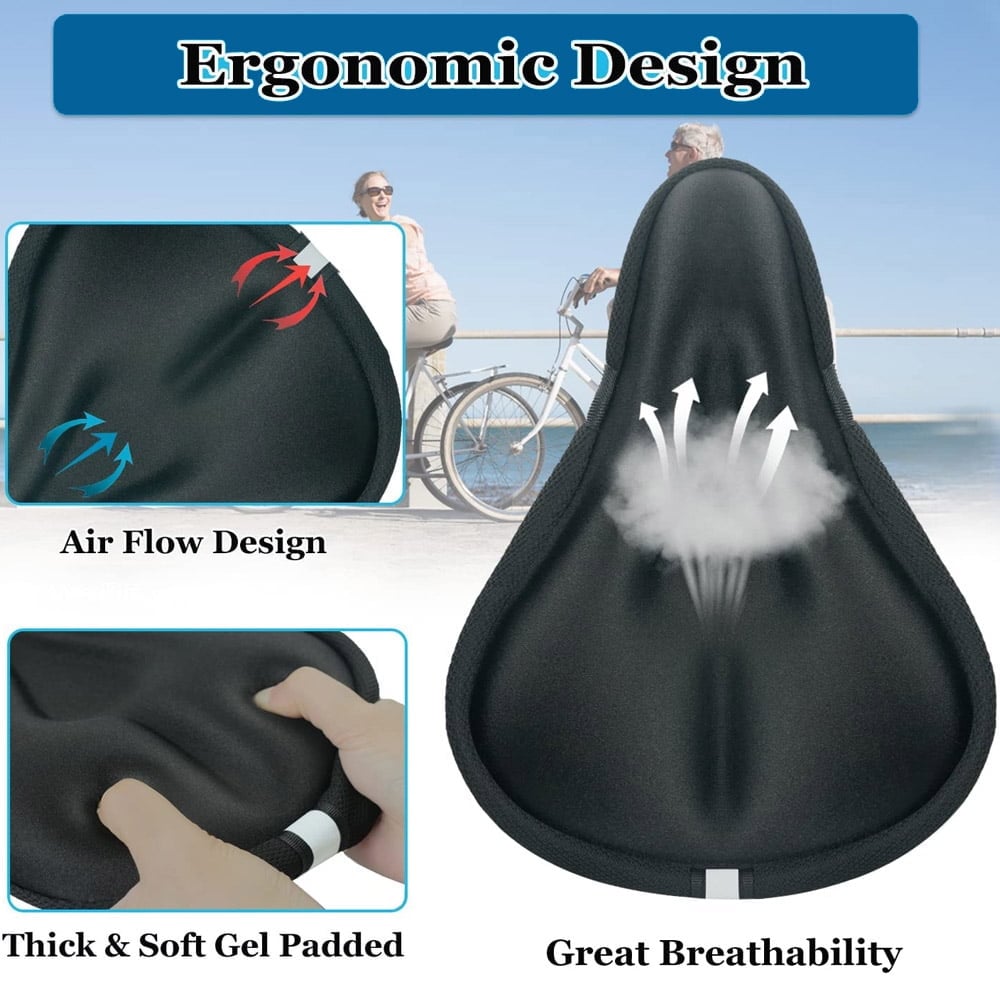 Camkey Bike Seat Cover, 2in1 Bike Seat Cushion & Bike Seat Rain Cover with Drawstring