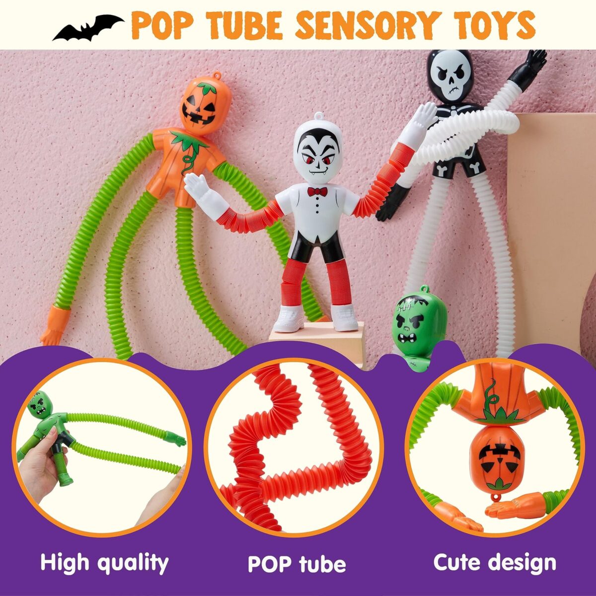 Joyfy 4 Pcs Halloween Sensory Stretchy Fidget Toys
