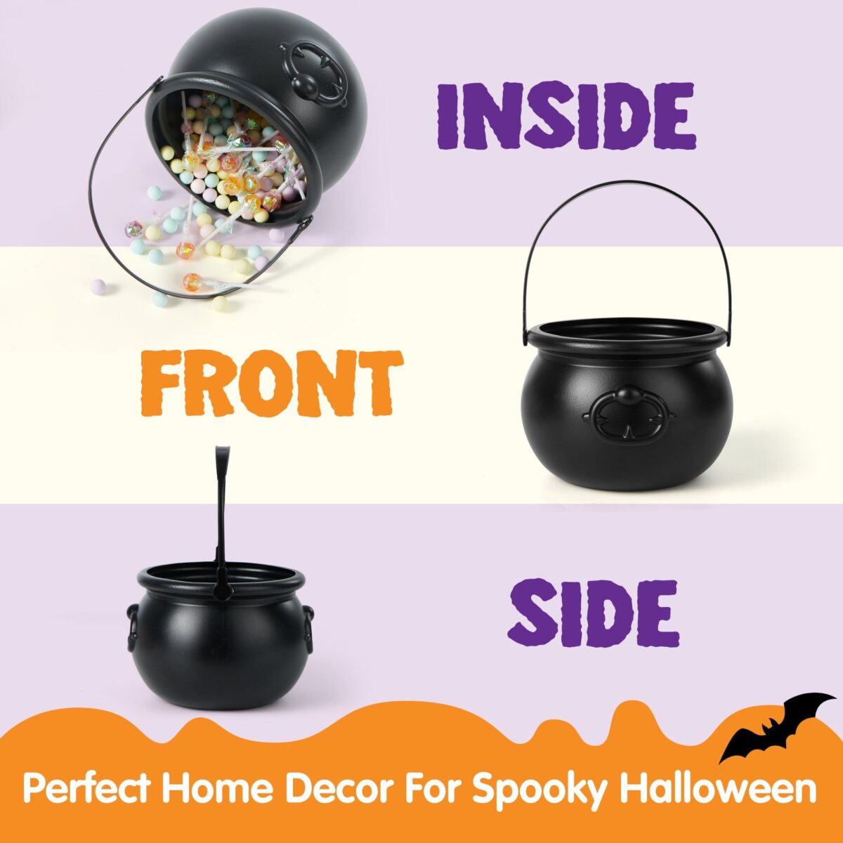 Joyfy 1 Pack Halloween Cauldron with Handle