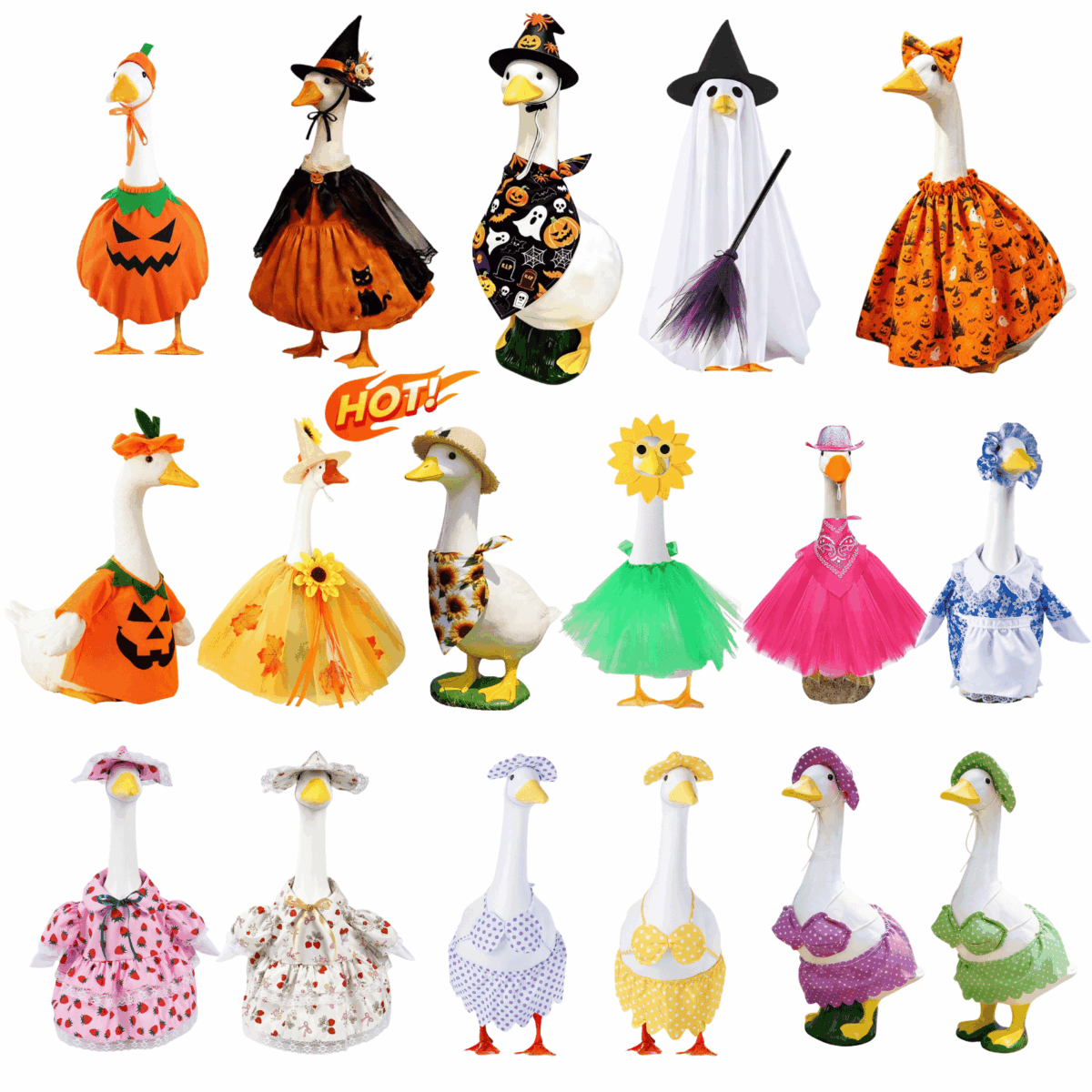 Dongrere Halloween Goose Outfit Spooky Ghost Goose Costume Goose Clothes for 23 Geese Front