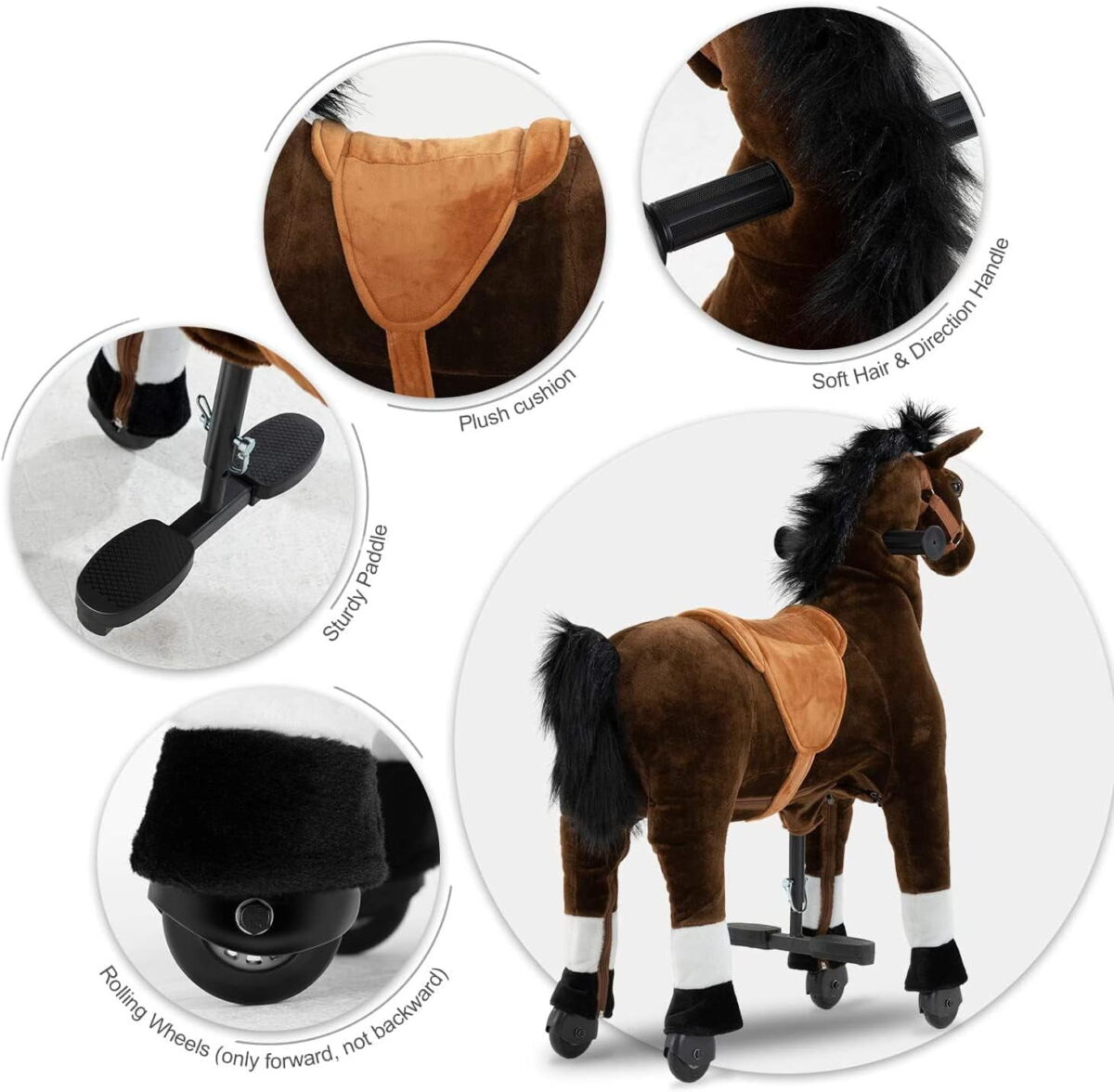 Akaber Ride on Horse for Big Kids, Horse Ride on Toy for 4 to 9 Years Old