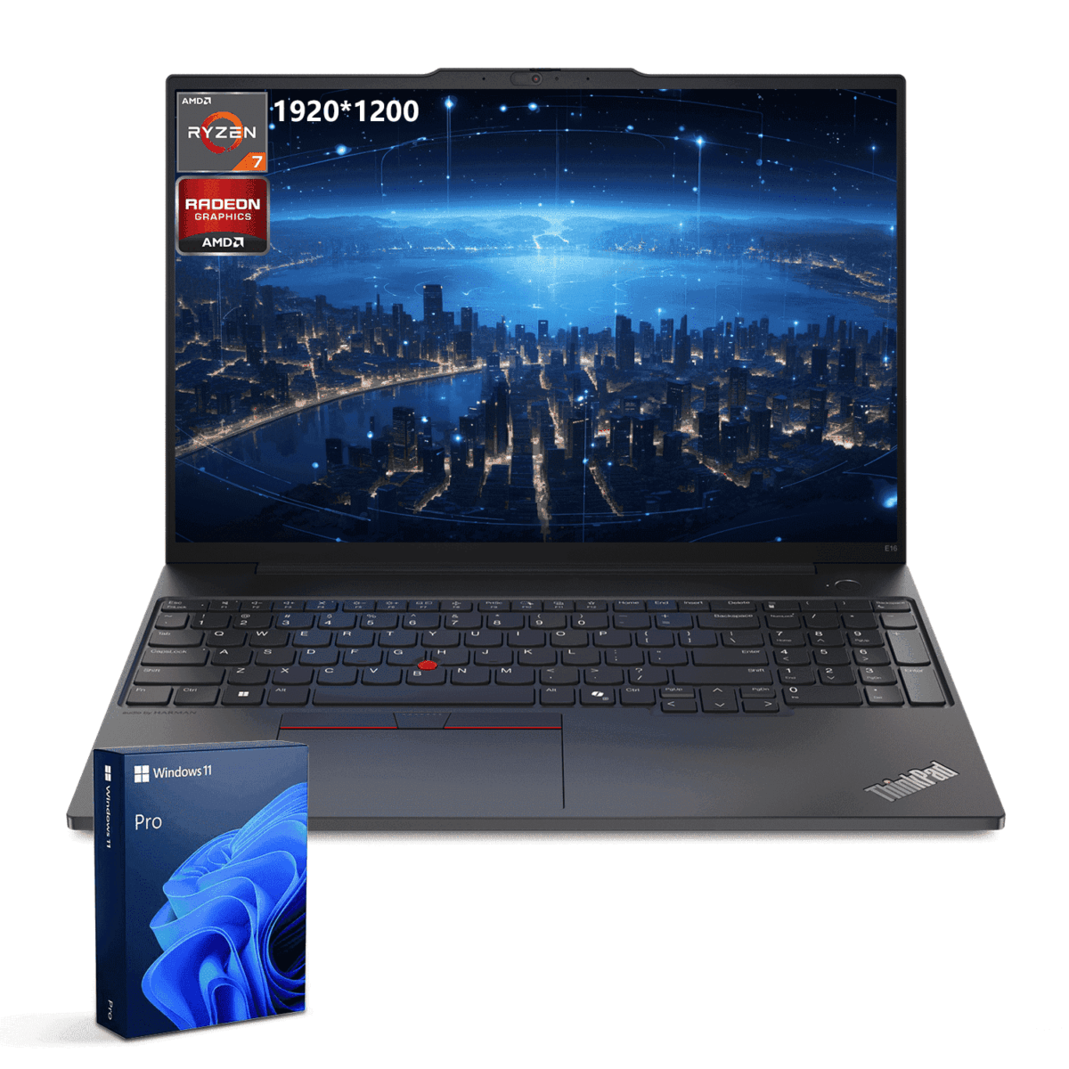 Lenovo ThinkPad E16 Pro 16 FHD+ Business Laptop, AMD Ryzen 7 7735U, 16GB DDR5 RAM, 512GB SSD