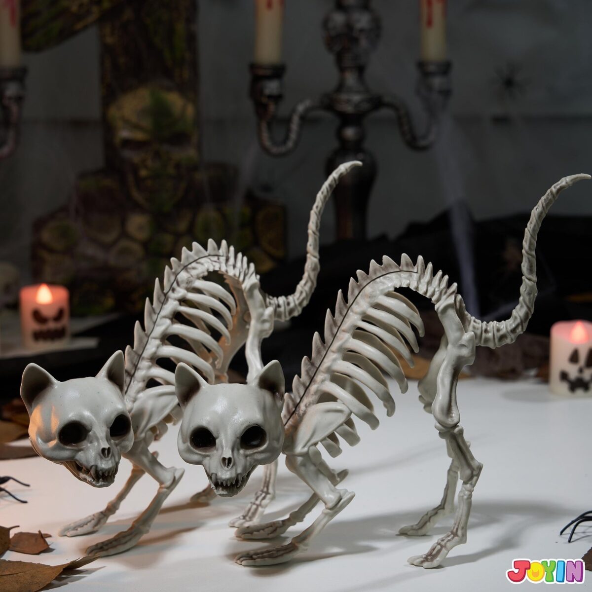 Joyfy 2 Pcs Cat Skeleton Halloween Decoration