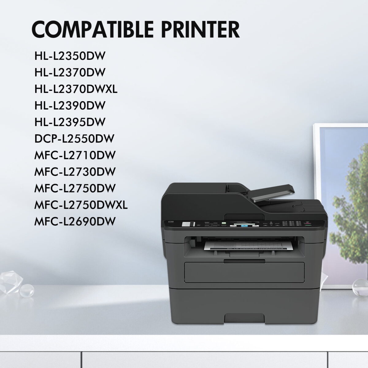 4-Pack TN760 Black Toner Cartridge Compatible for Brother TN-760 TN760 TN730 TN-730 HL-L2350DW