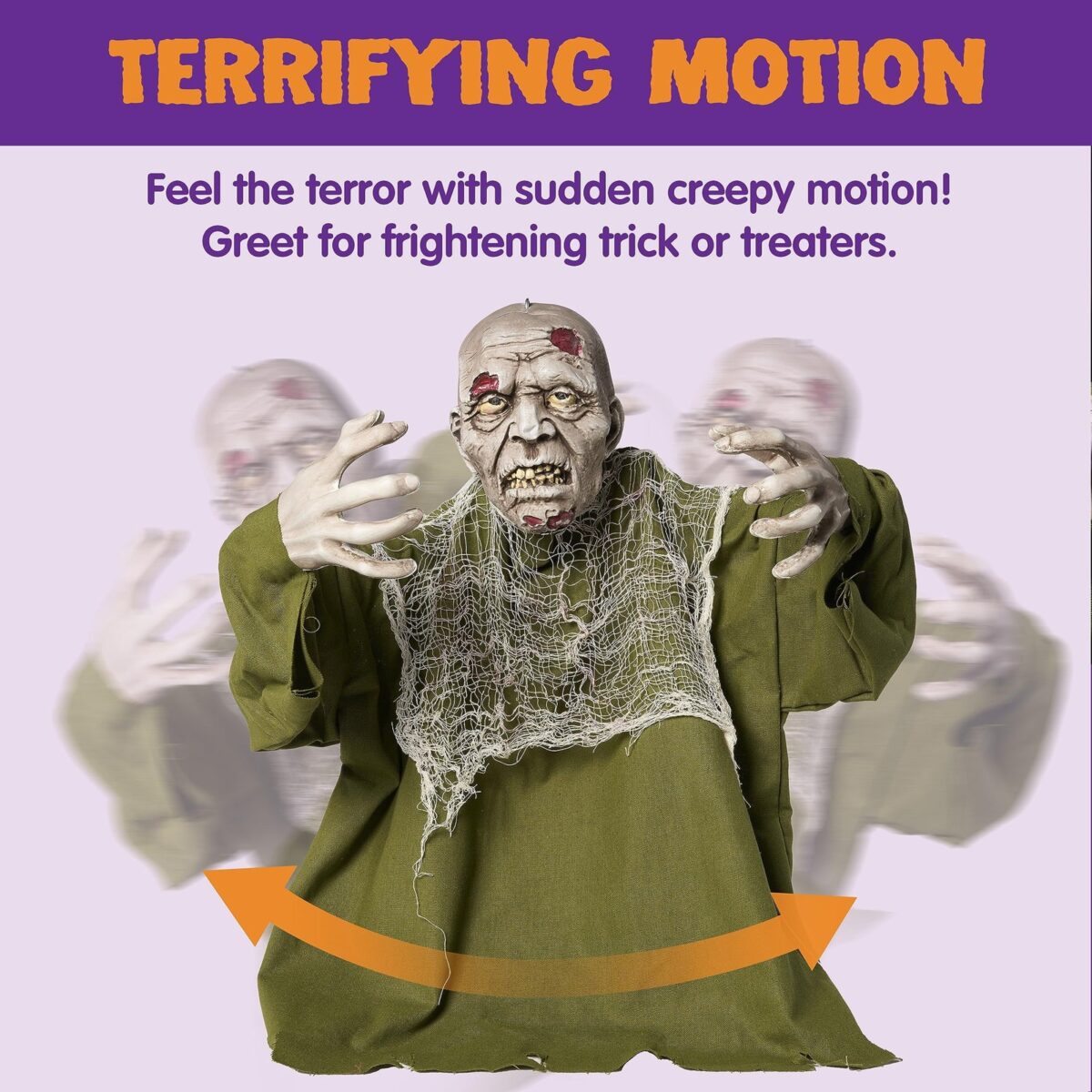 Joyfy Halloween Groundbreaker Animated Halloween Decorations Zombie with Crawling Creepy