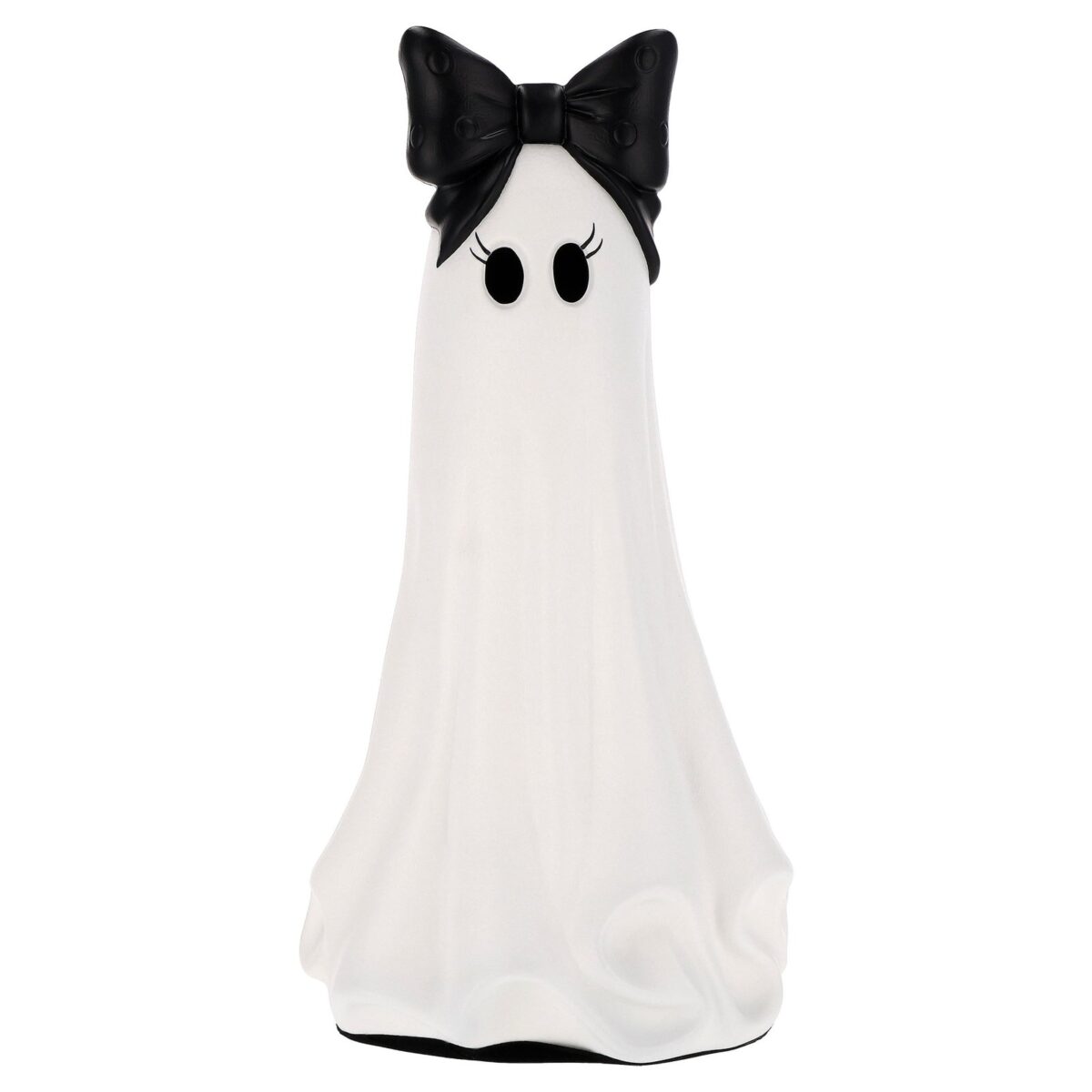 My Texas House Halloween Large Ghost with Bow Decoration, Black and White, 20