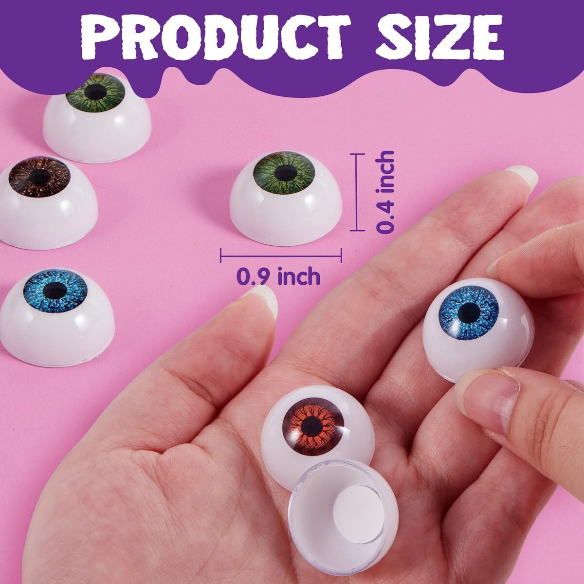 Sycnfun 24 Pcs Halloween Eyeballs Plastic Fake Realistic Eyeballs, Eyeballs Halloween Decor