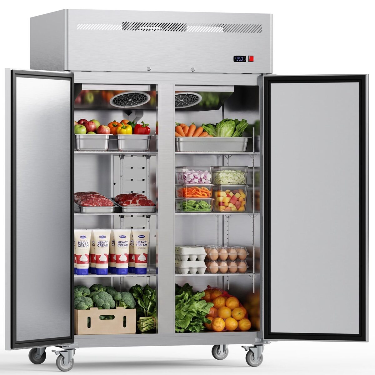 Coolake 48 36 Cu.ft Commercial Refrigerator with Top Mount Compressor in Stainless Steel for