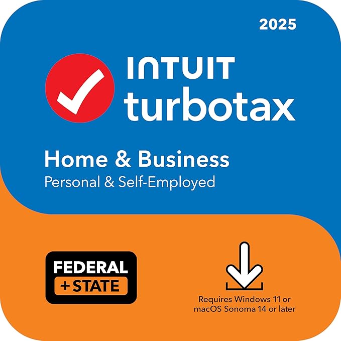 Turbotax Home & Business Desktop Edition 2025 Federal & State Tax Return