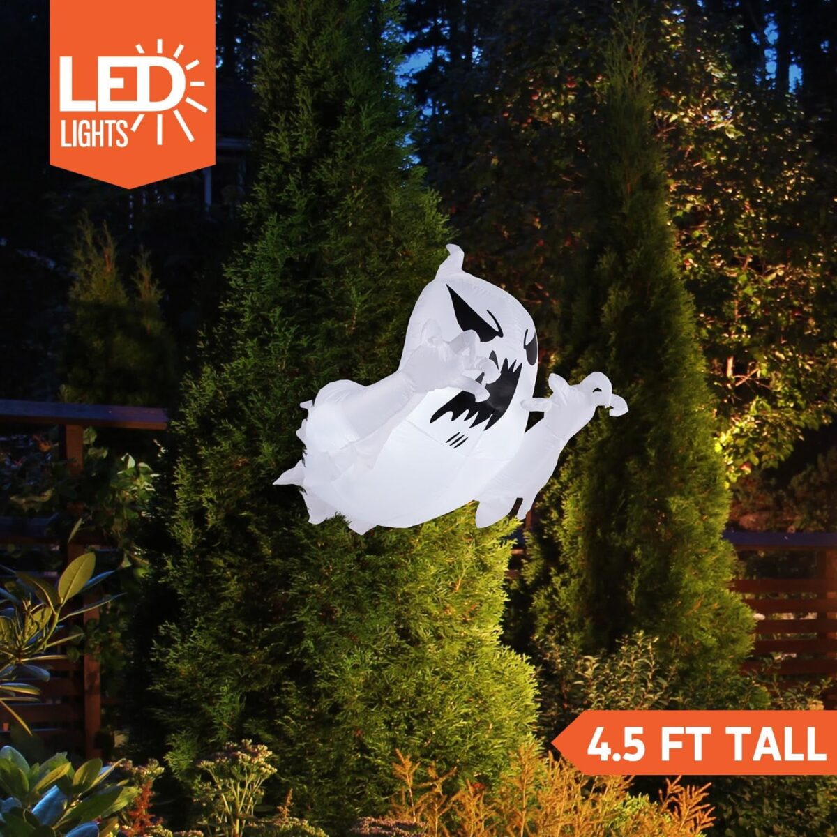 Joyfy 4.5 FT Halloween Inflatable Decorations Outdoor Scary Flying Ghost Broke Out from Window