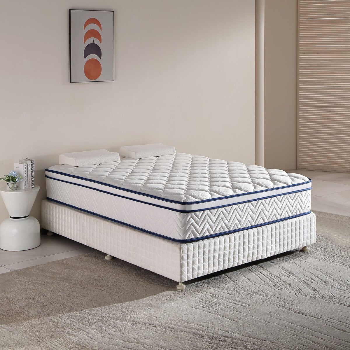 QOFYU Plush Queen Mattress 12 inch, Queen Size Spring HybridGel Memory Foam Mattress