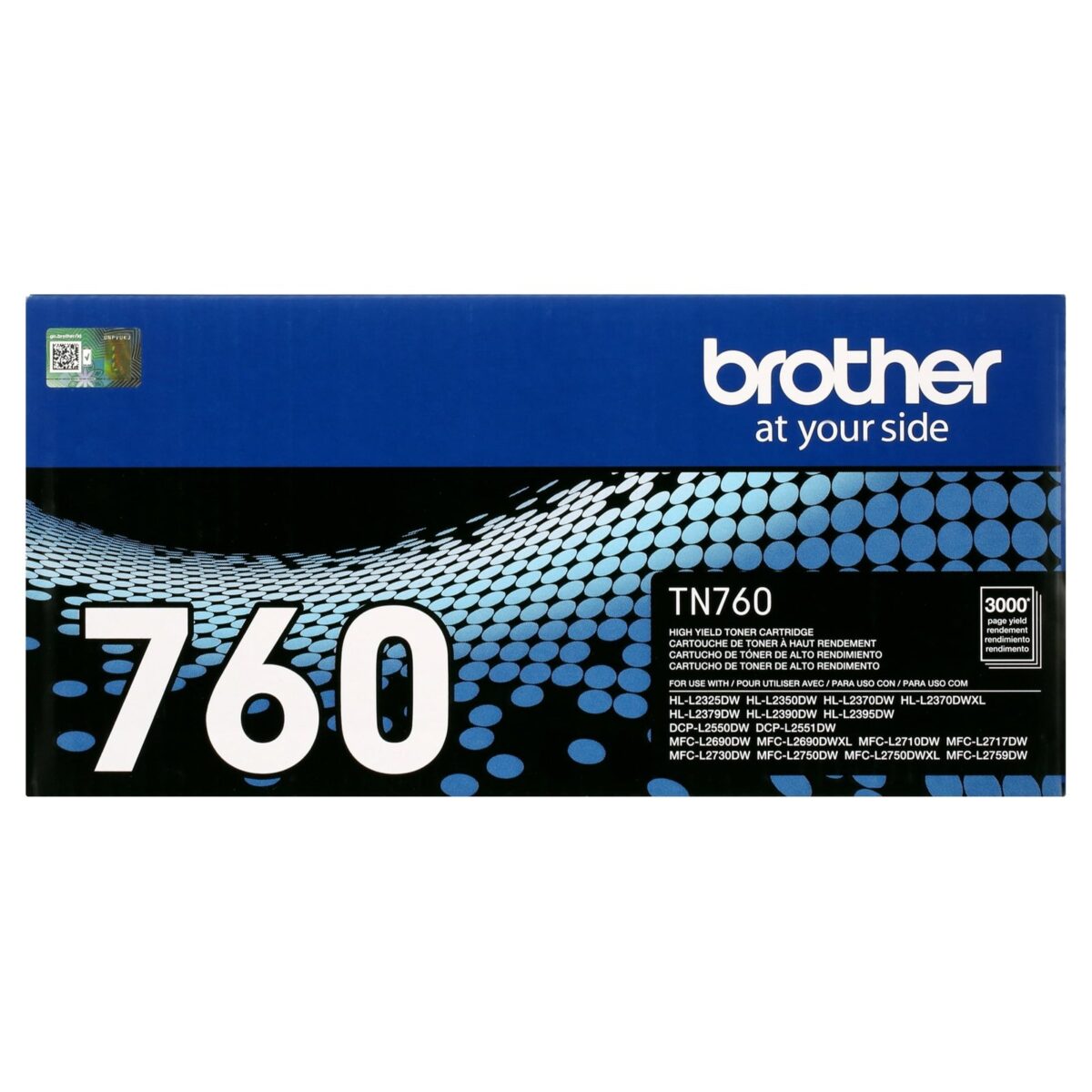 Brother Genuine High Yield Toner Cartridge, TN760, Page Yield Up to 3,000 Pages