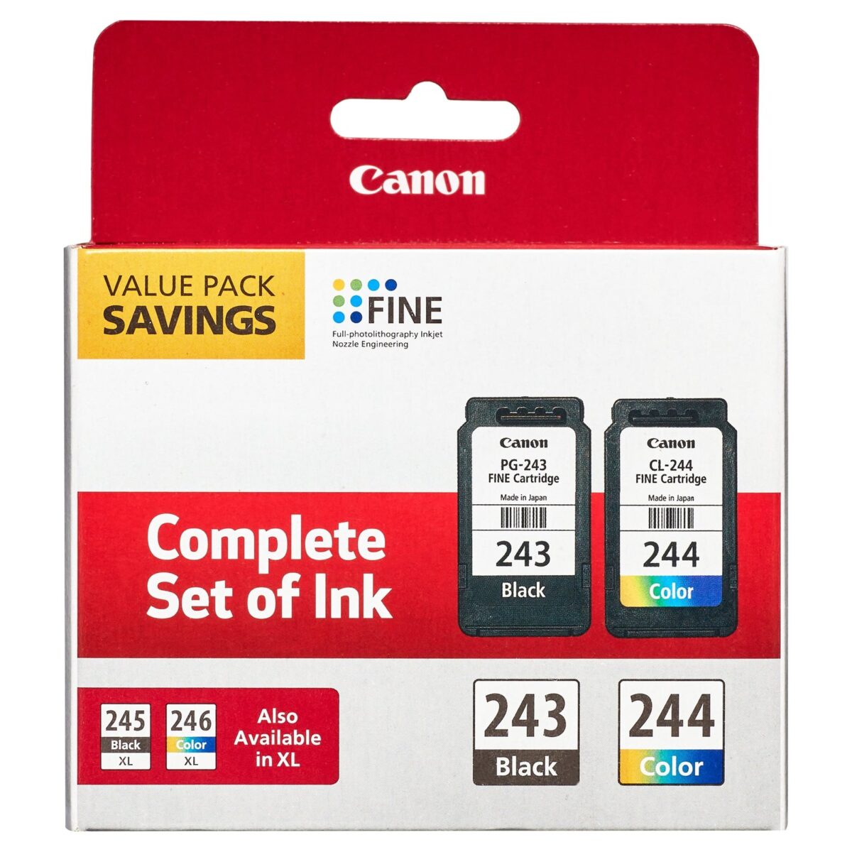 Canon PG-243/CL-244 - Genuine Ink Cartridge Combo Pack for Select PIXMA Printers - Black &