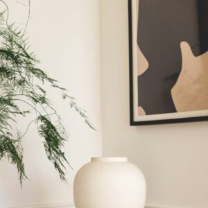 Matte white ceramic vase