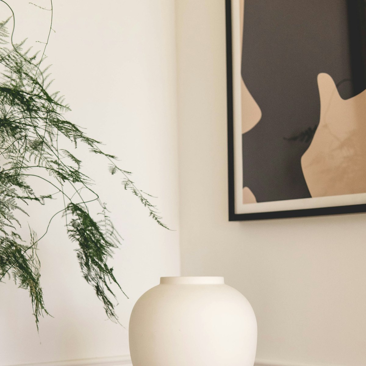 Matte white ceramic vase