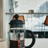 French press on kitchen counter