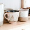Handcrafted speckled ceramic mugs
