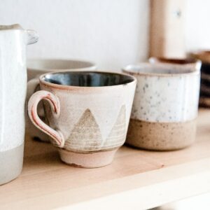 Handcrafted speckled ceramic mugs