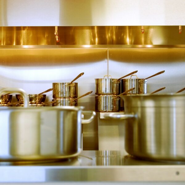 Stainless steel pots and pans