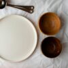 Matte stoneware dinner plate and bowls