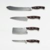 4-piece kitchen knife set with walnut handles