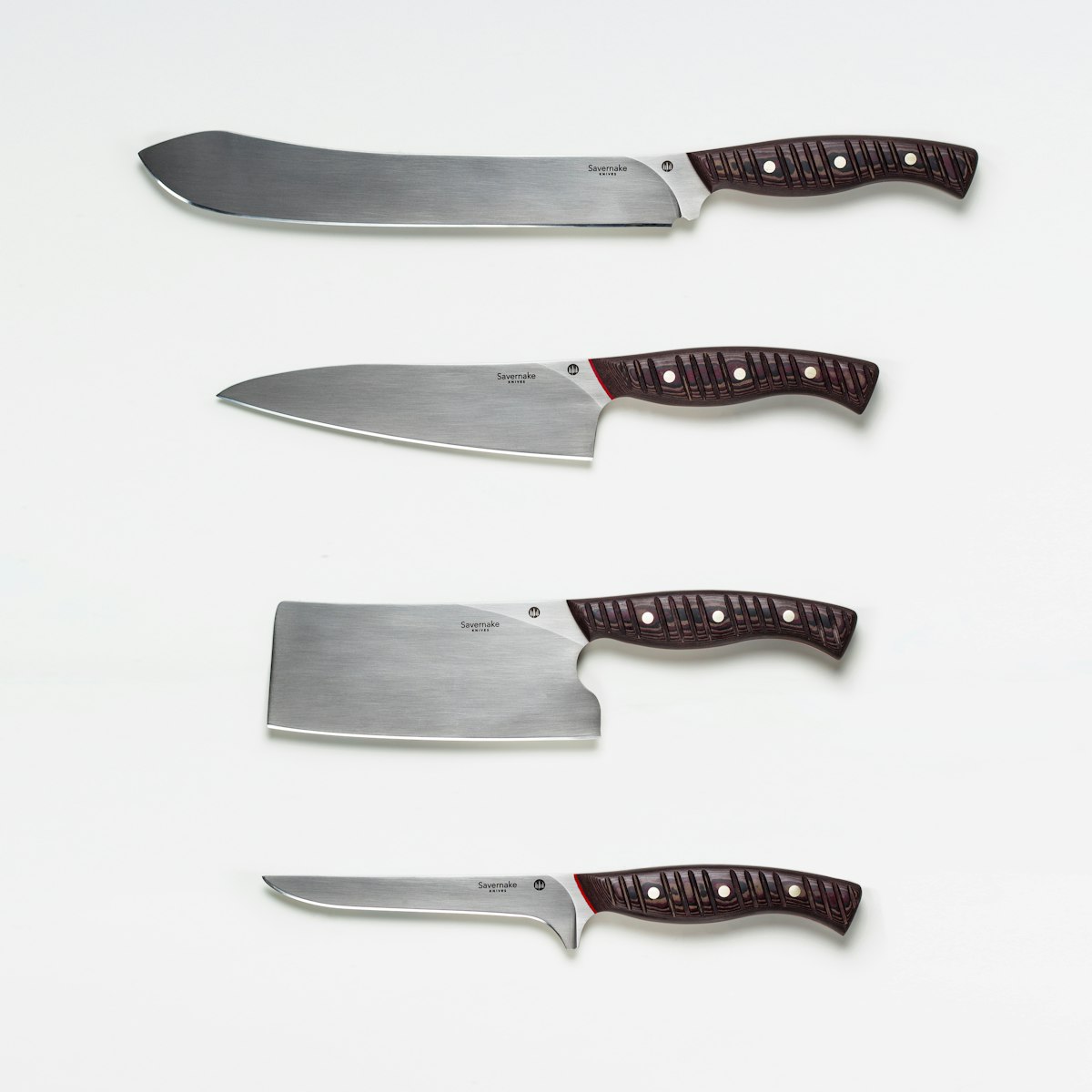 4-piece kitchen knife set with walnut handles